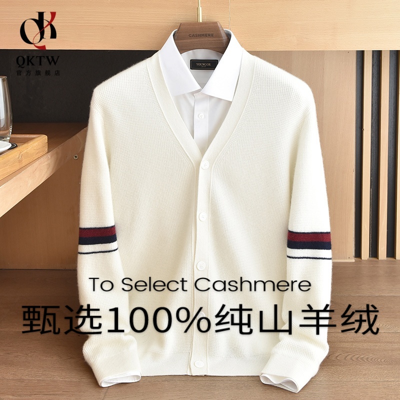 鄂尔多斯市100%纯羊绒衫男2025冬