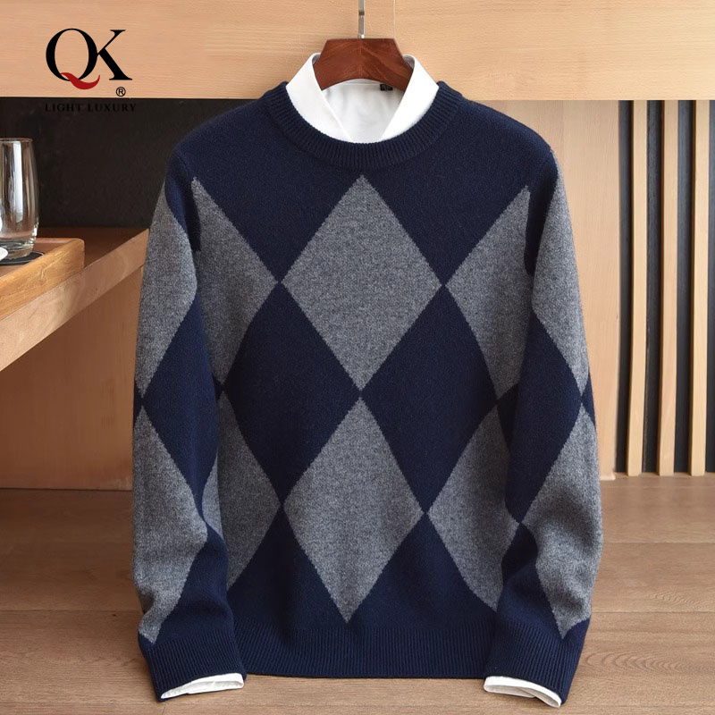 重磅加厚羊绒衫男冬季款保暖圆领