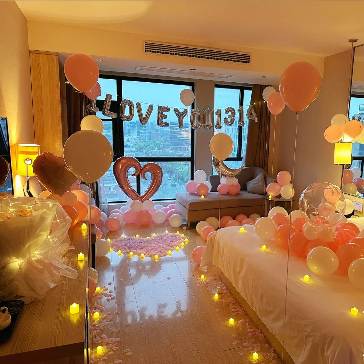 七夕惊喜浪漫场景装饰情人节告表白卧室内求婚气球氛围背景墙布置,节庆用品/礼品,气球,淘宝优惠券,粉丝福利购,淘宝优惠卷