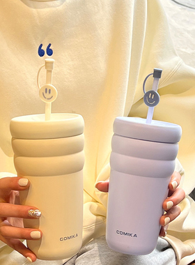 COMIKA口咔云朵杯不锈钢保温冷杯吸管杯高颜值随行便携大容量水杯