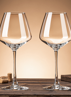 一对2只勃艮第红酒杯子水晶高脚杯醒酒器套装家用葡萄酒轻奢高档