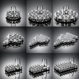 白酒洋酒子弹杯套装 杯架酒吧小酒杯分酒器shot杯商用15ml一口杯子