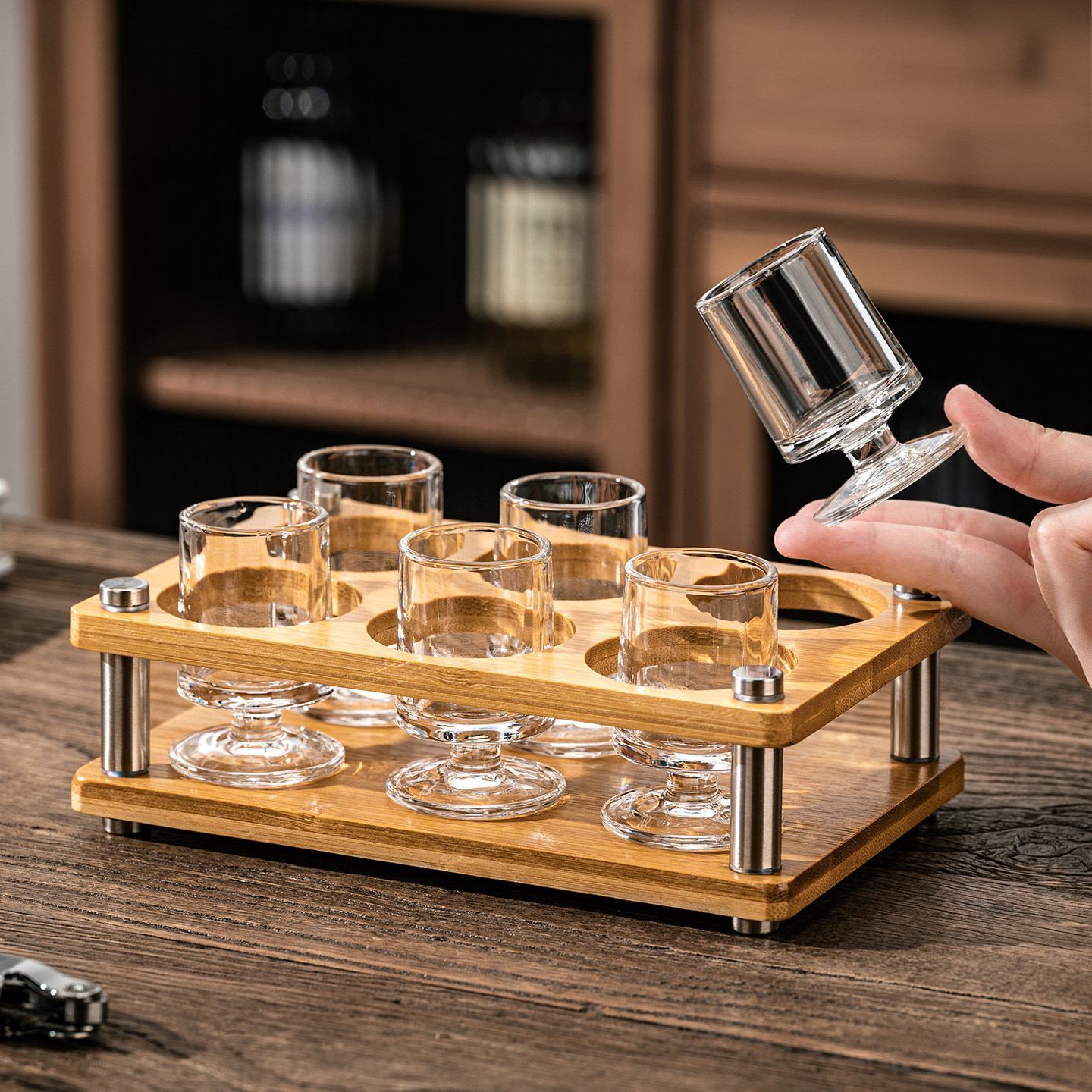 【加厚水晶】迷你矮脚玻璃白酒杯