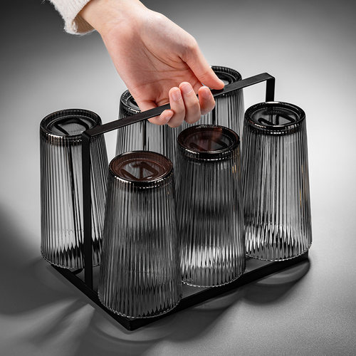 【6杯1架】家用高级感玻璃杯套装