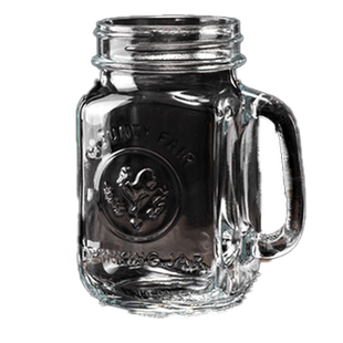 玻璃杯梅森杯公鸡杯耐高温500ml带把手复古可乐果汁咖啡杯子家用