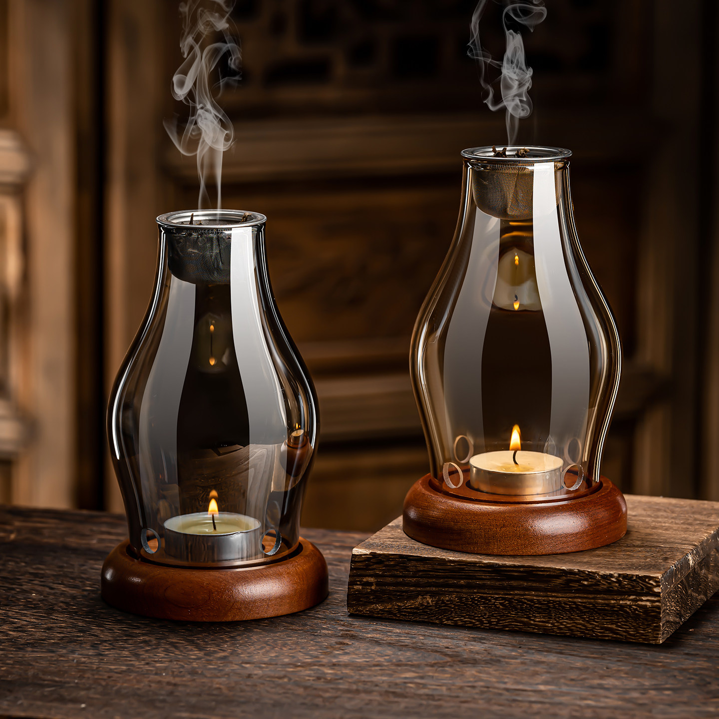 玻璃香薰灯隔火沉香熏香炉悟道静坐打禅打坐檀香蜡烛台罩家用室内,节庆用品/礼品,创意/设计灯,淘宝优惠券,粉丝福利购,淘宝优惠卷