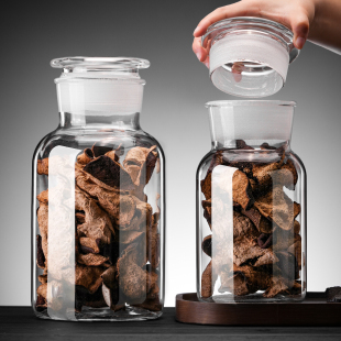 加厚玻璃陈皮储存罐密封罐食品级家用大容量收纳防潮干货茶叶罐瓶