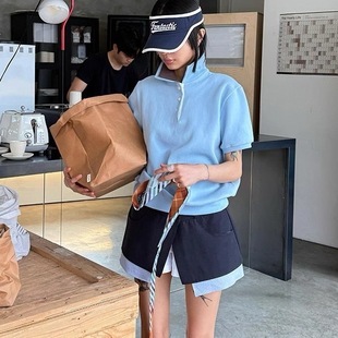 套装 2025高级感韩系减龄超好看休闲短袖 屁帘短裤 polo衫 女 超火夏装