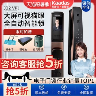 凯迪仕可视猫眼指纹锁Q2Q3VP全自动智能锁电子密码锁家用防盗门锁