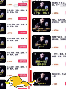 快手牌王田二龙色子筒子牌九麻将扑克全套技术视频教学等纯手法