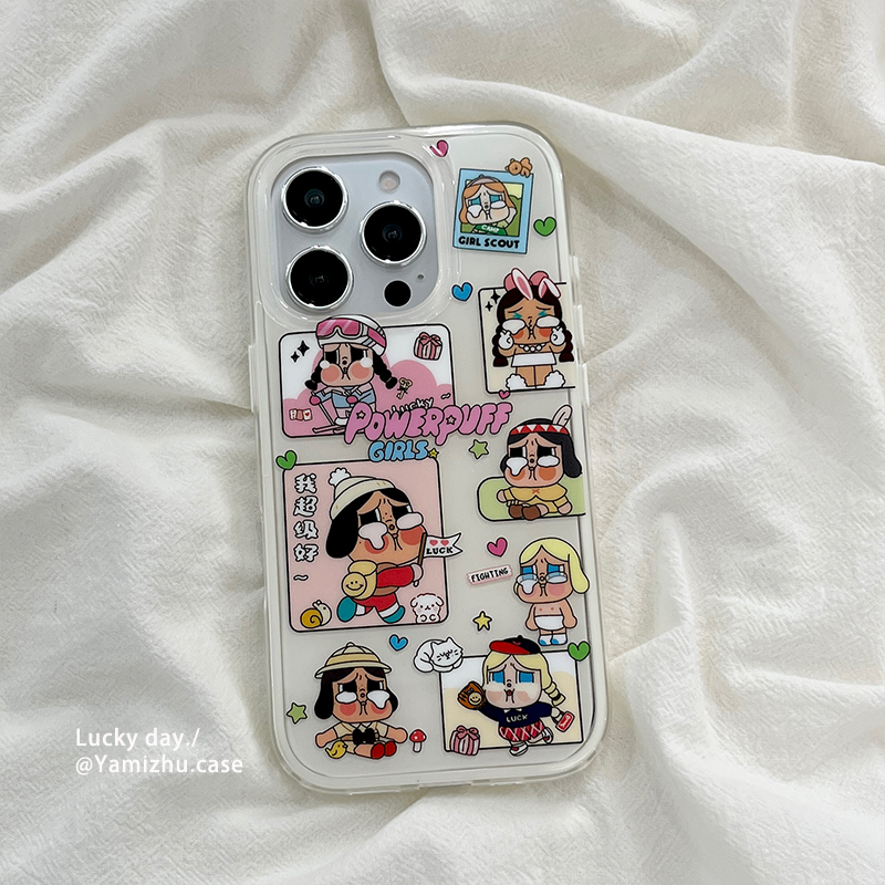 趣味搞怪可爱卡通哭泣女孩适用iphone苹果16手机壳网红创意14pro小众16PRO新款女款13硅胶15ProMax防摔全包套