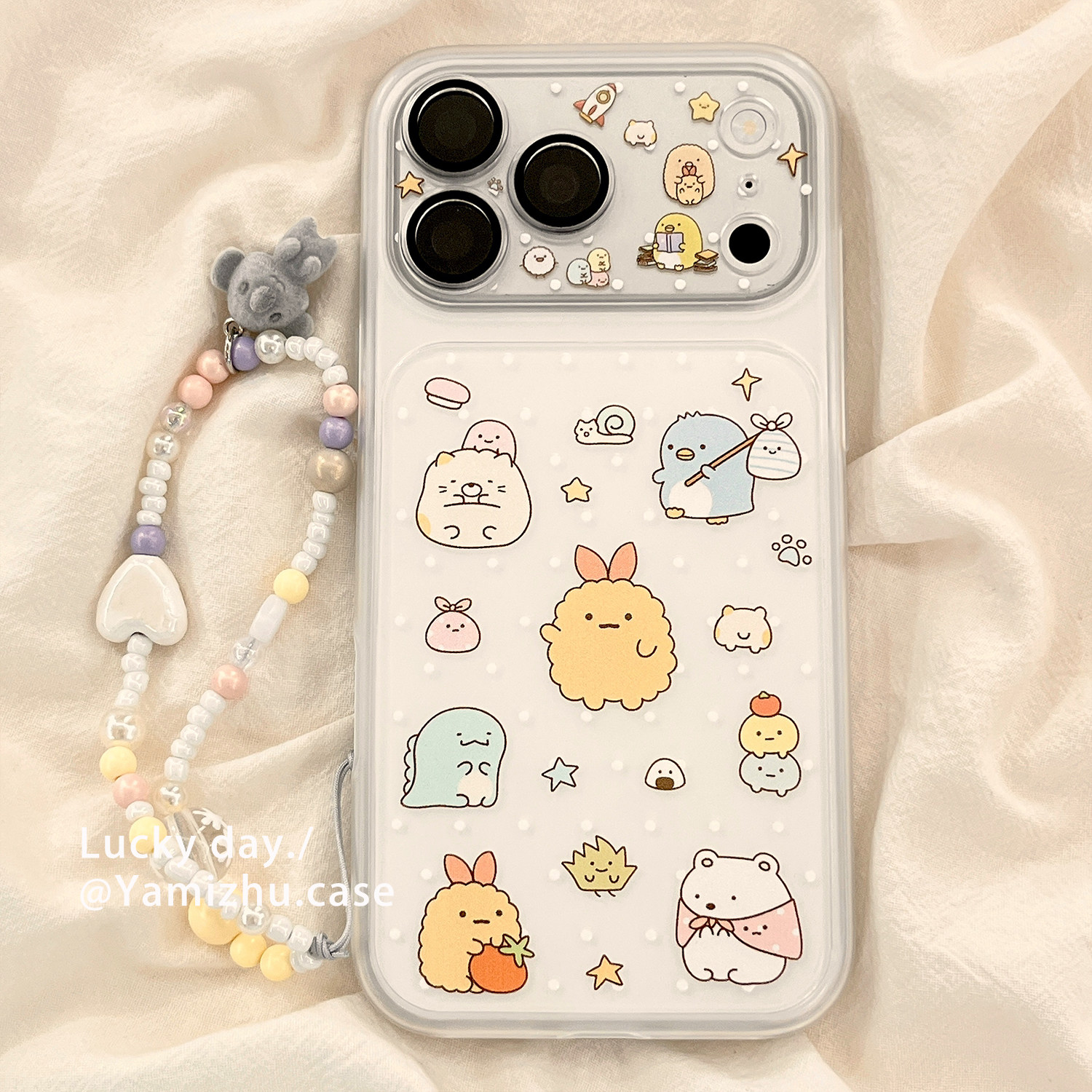可爱卡通寿司小鸡带链条适用苹果17PRO手机壳iPhone16ProMax新款15pro女款小众13全包14防摔保护套创意硅胶软