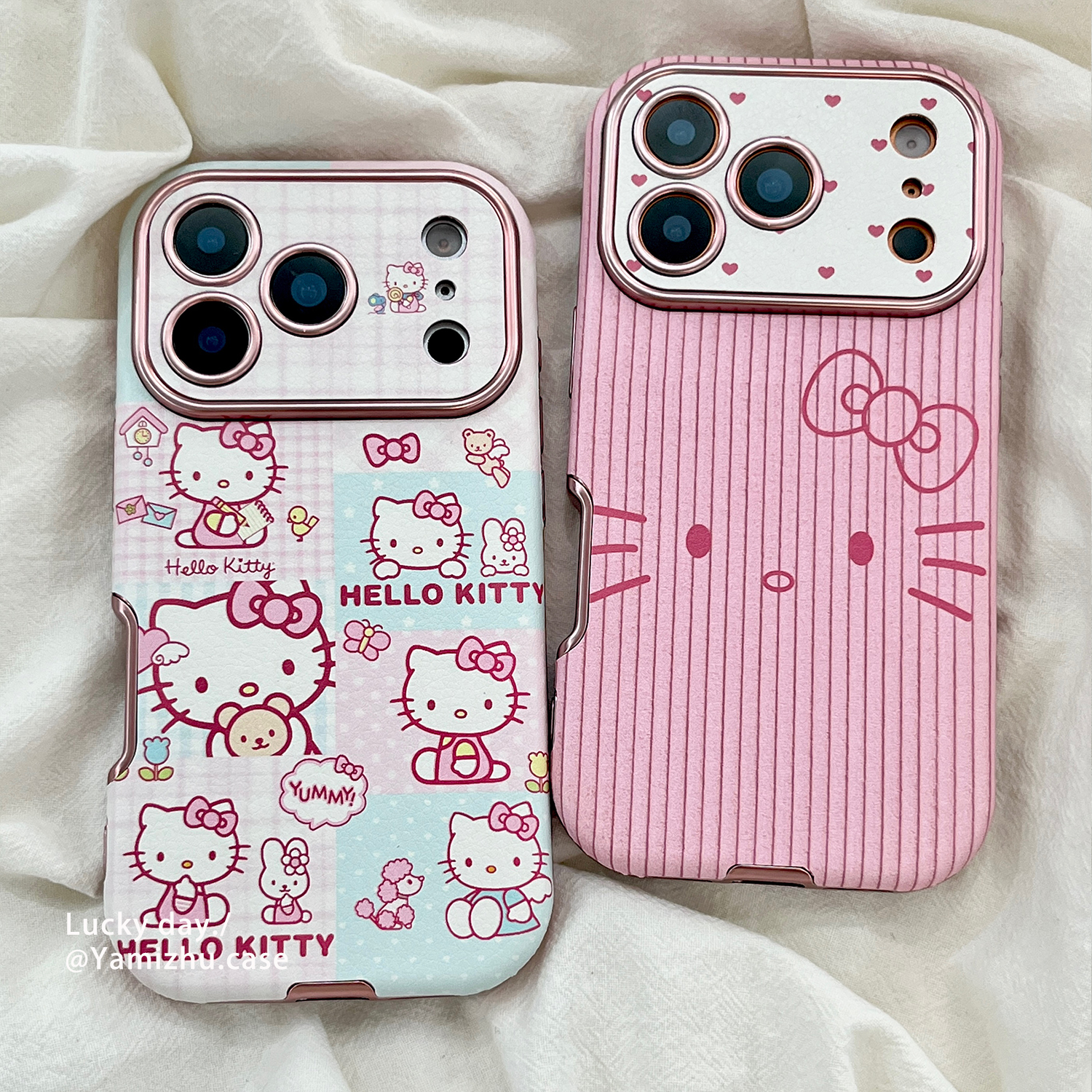 皮质日系HelloKitty少女心适用苹果17PRO手机壳iPhone16ProMax新款15pro女款小众13硅胶14防摔全包网红软壳套