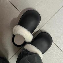 阿童木拖鞋可拆卸棉外穿包头防水防滑踩屎感软底冬季棉鞋男女同款