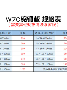 国标钨铜复合电极板电极材料合金铜钨电极铜块钨铜板W70Cu30加工