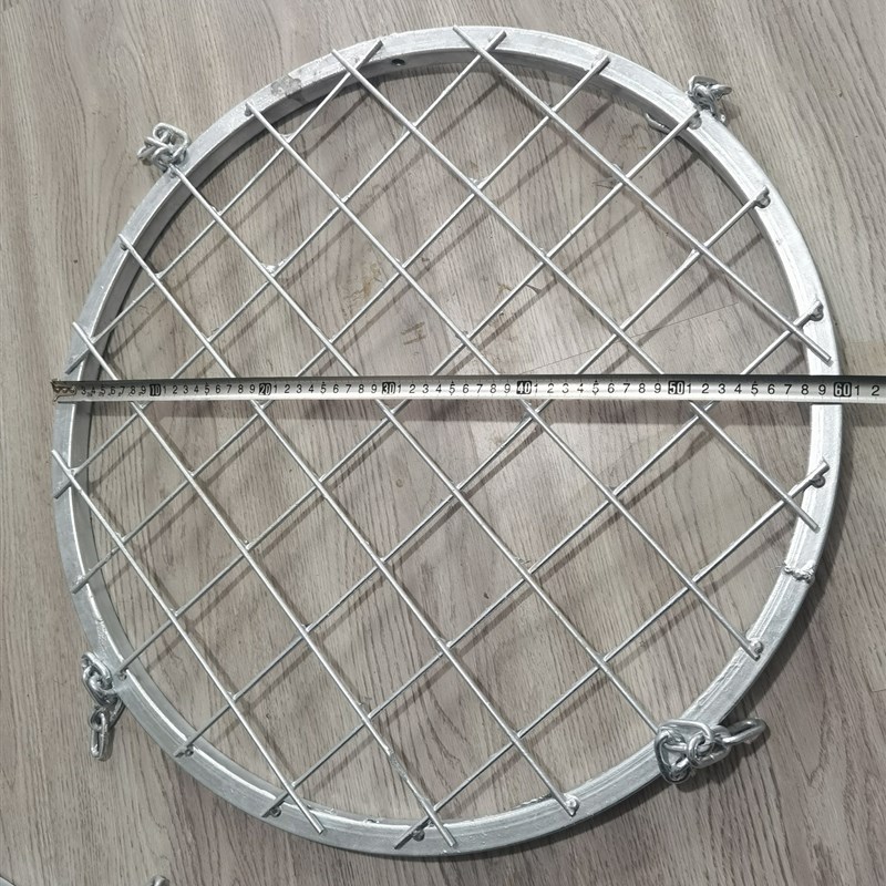 井盖防坠网市政污水雨水电力窨井金属圆形防护网井口方形热镀锌