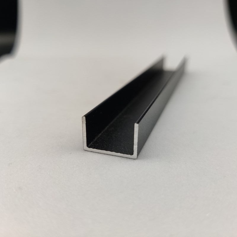 铝合金U型槽15*k10*1mm内径宽13mm哑光磨砂黑色卡槽内嵌包边装饰