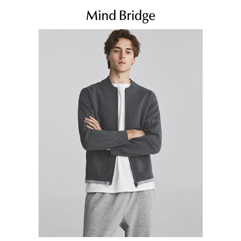 MindBridge棒球领毛衣外套