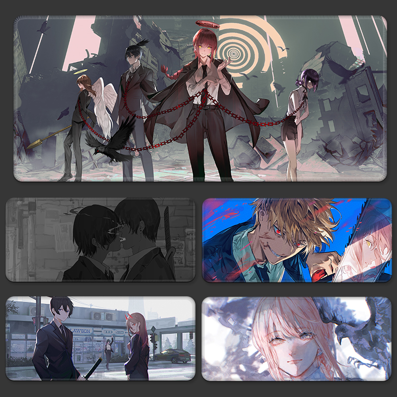 玄龙传奇动漫电锯人鼠标垫二次元电竞FPS游戏专用打瓦电脑键盘垫