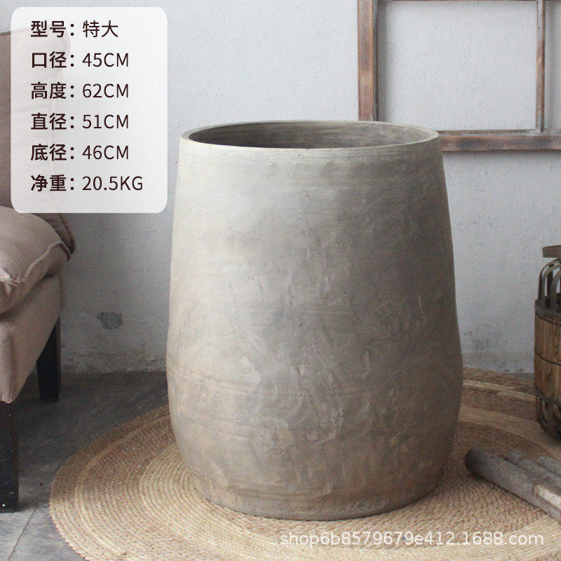 现货土陶盆仛寂风花盆复古花瓶陶盆陶瓶民俗仿古粗陶缸落地大盆