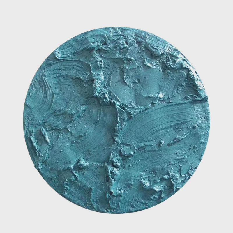 现代肌理圆形画进门玄关墙面装饰3d立体抽象画轻奢创意纯手绘挂画图片