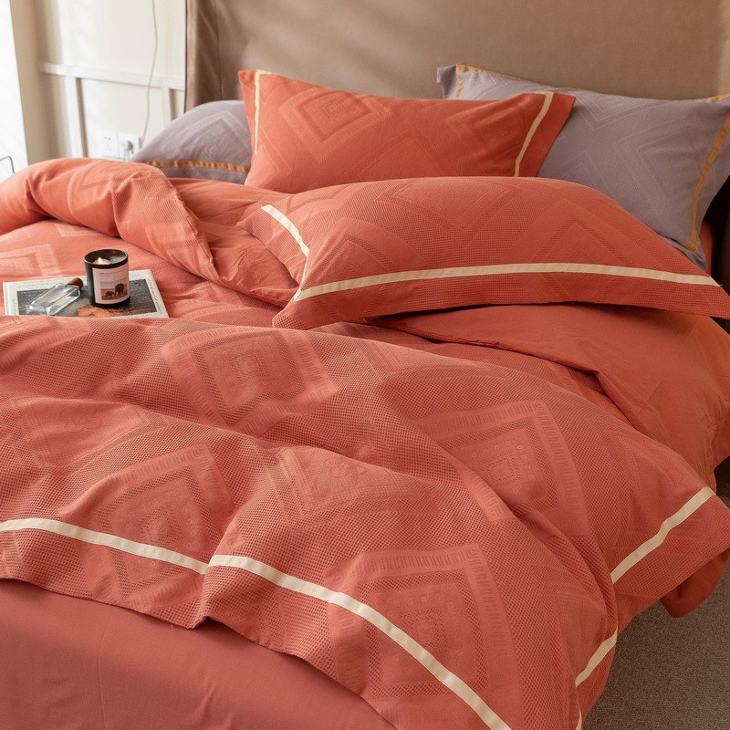 现代床品高端轻奢四件套类全棉2024新款床单三件套主卧床上用品4