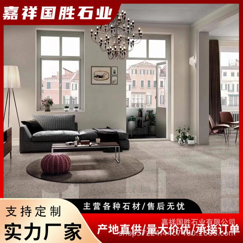 厂家批发亮光石英石水磨石橱柜台面厨房台面磨石地面石英石价格