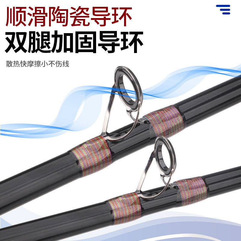 典匠三节便携船钓竿深海铁板竿超硬碳素船竿1.8-2.4米海钓直柄