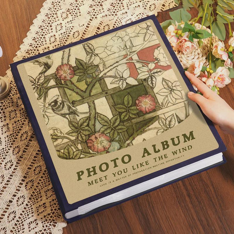 复古花纹相册本纪念册大容量宝宝插页照片混装5寸6寸78六收纳影集