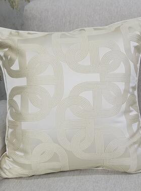 简约现代几何提花抱枕酒店沙发样板间45x45cm展厅别墅装饰靠垫套