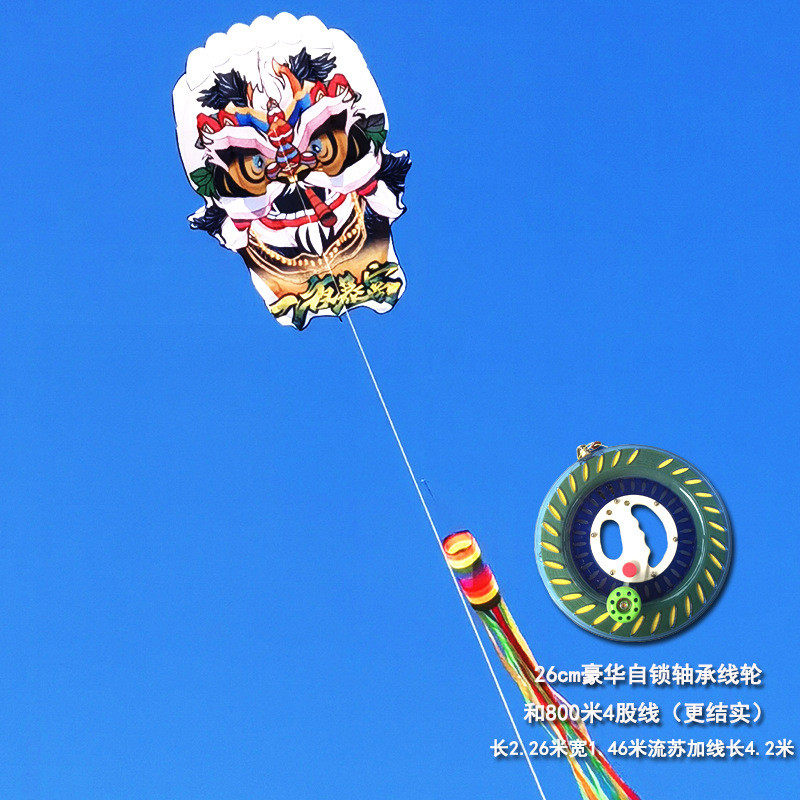 软体风筝3D立体无骨大型高档一夜暴富狮子头大人专用微风易飞潍坊
