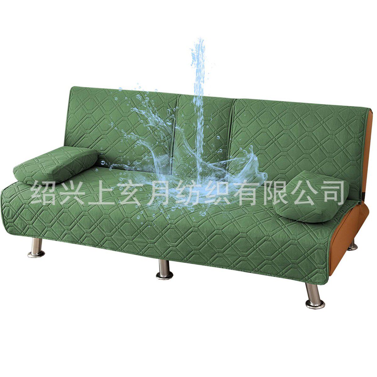 热卖4件套防水沙发床垫3人座可折叠沙发杯架Futon罩垫组合