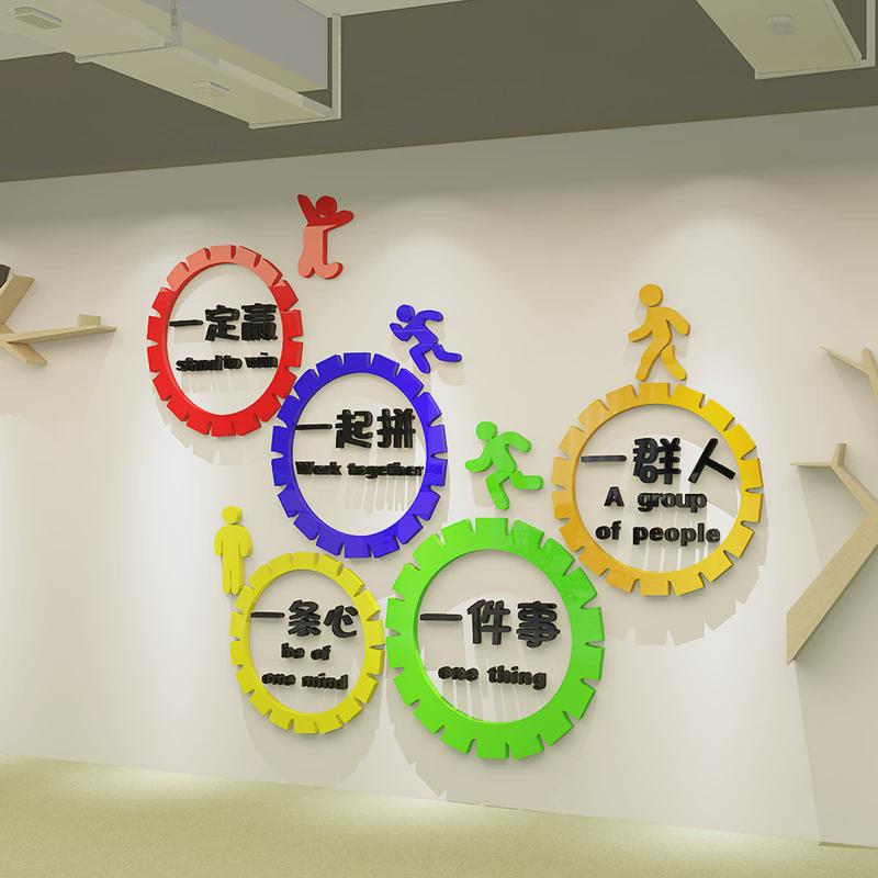 速发团队励志墙贴办公室公司文化个性创意一群人自粘3d立体亚克力