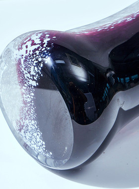 现代简约轻奢黑白水墨拼接琉璃花瓶样板间客厅桌面高级感摆件