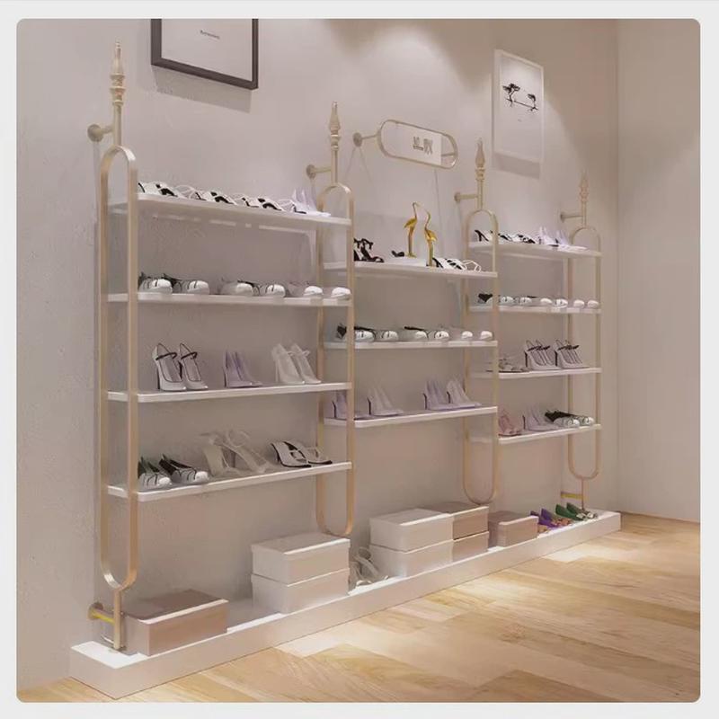 鞋店鞋架展示架商场店铺鞋包架服装店金色多层包包架商用创意架子
