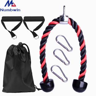 彩色臂力器七件套肱二头肌拉绳下压训练三头肌拉力器健身房拉力绳