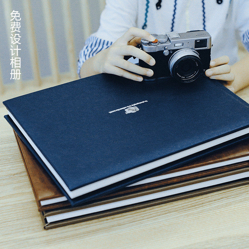 m204影楼相册婚纱照影集写真纪念册6皮面术纸加厚夹心对裱色艺册