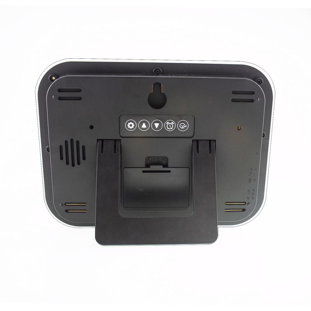 现代轻奢简约居家卧室壁挂钟数字日历全显示星期万年历闹钟h162f