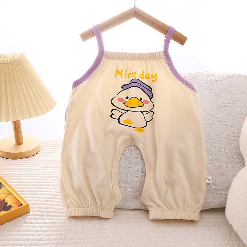 2025婴幼儿爬服夏季新款韩版男宝宝薄款女开裆新生儿童连体衣哈衣