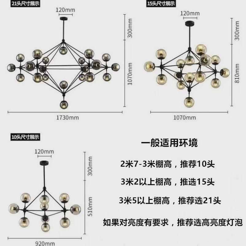 工业风美式loft现代简约复古网咖创意酒吧灯球状圆球北欧魔豆吊灯