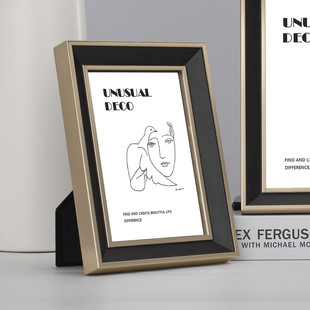 金黑轻奢实木相框6寸7寸10寸尺寸高品质礼品相框创意实木相框