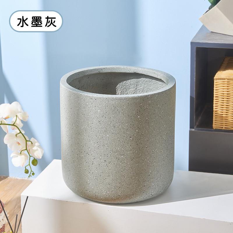 镁泥花盆简约圆球客厅商场室内外落地大号绿植盆栽水泥