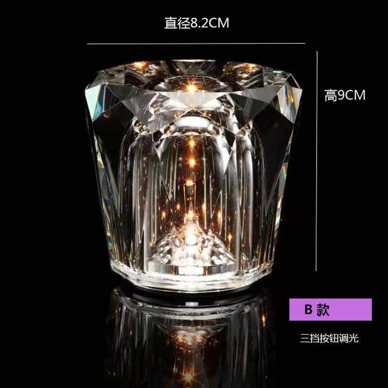 日式ambientec水晶便携无线夜灯西餐厅氛围桌灯充电户外酒吧台灯