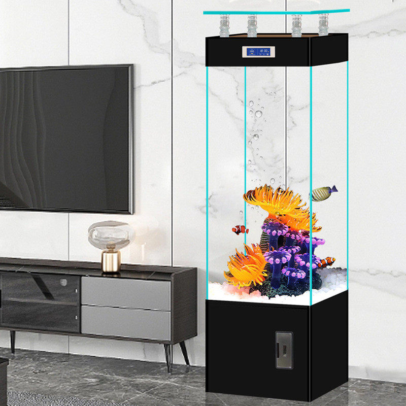 源头工厂2025新款网红金晶客厅家用超白玻璃鱼缸中小型立式水族箱,宠物/宠物食品及用品,桌面缸,淘宝优惠券,粉丝福利购,淘宝优惠卷