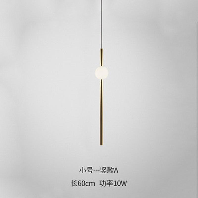 简约现代艺术横竖金属吊灯北欧线条发光球设计师餐厅极简吊灯