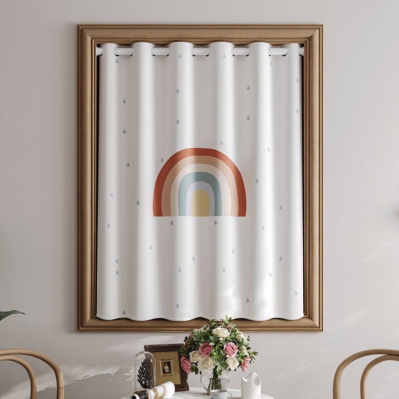 卧室帘小窗帘遮阳帘免打孔安装2024新款家用卫生间防窥遮挡全遮光