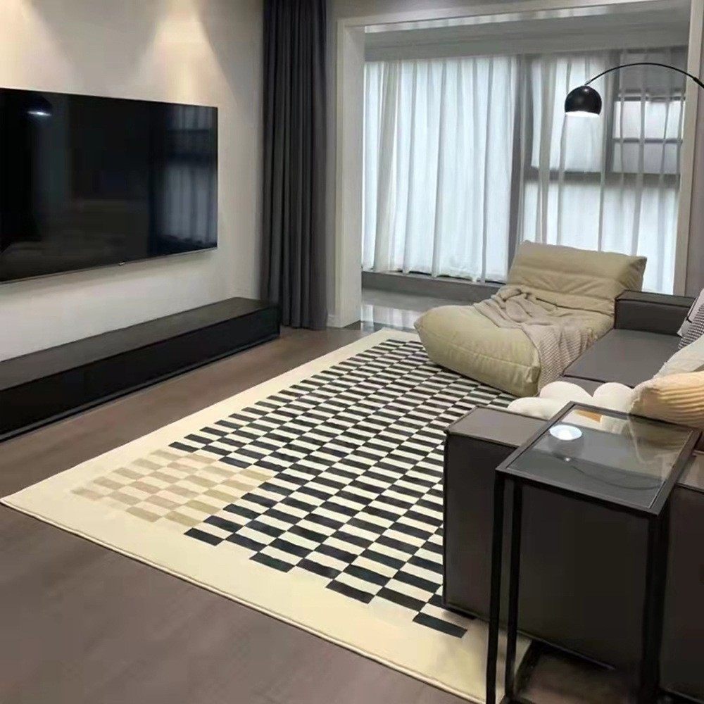 法式轻奢客厅地毯整铺ins棋盘格地毯家用榻榻米卧室床边地垫,居家布艺,地毯,淘宝优惠券,粉丝福利购,淘宝优惠卷