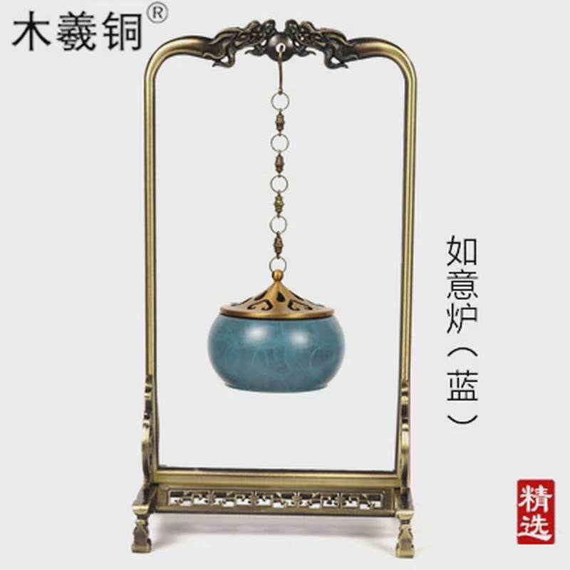 纯铜悬挂熏香双龙门福禄倒流檀香炉室内创意摆件炉盘香炉吊式茶道