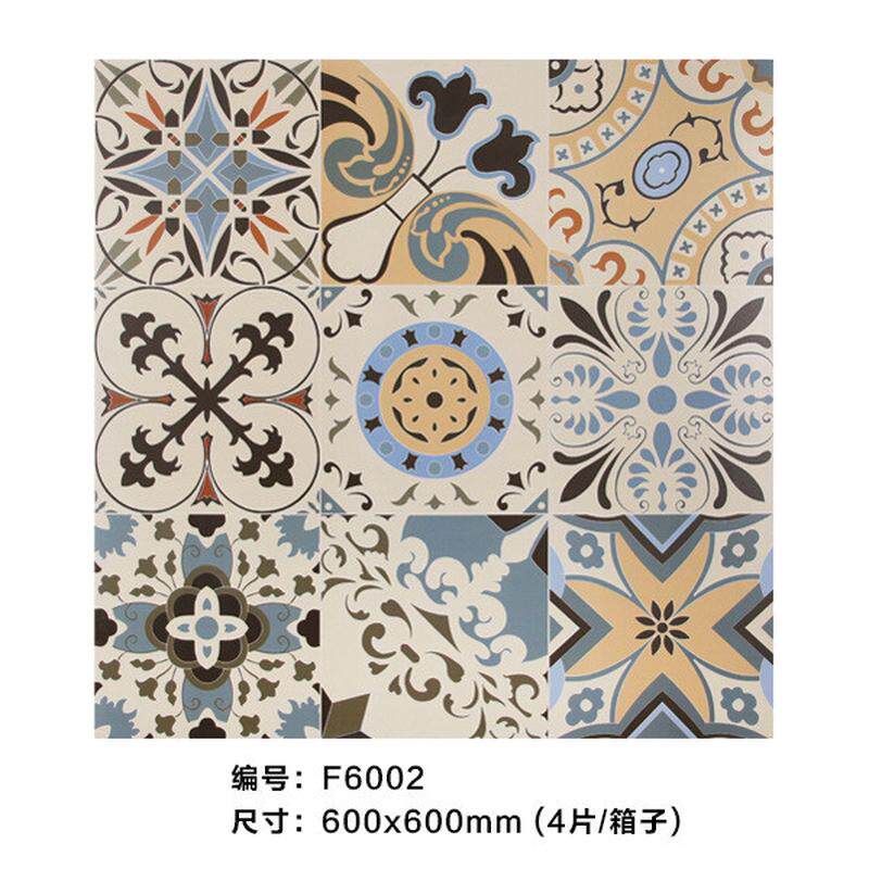 600x600mm花砖餐厅民宿地板砖瓷砖ktv哑光拼花仿古砖工程连锁店