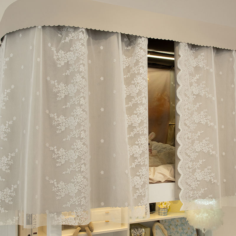 上下铺上铺床帘家用卧室下铺女强遮光寝室学生宿舍蚊帐一体式支架